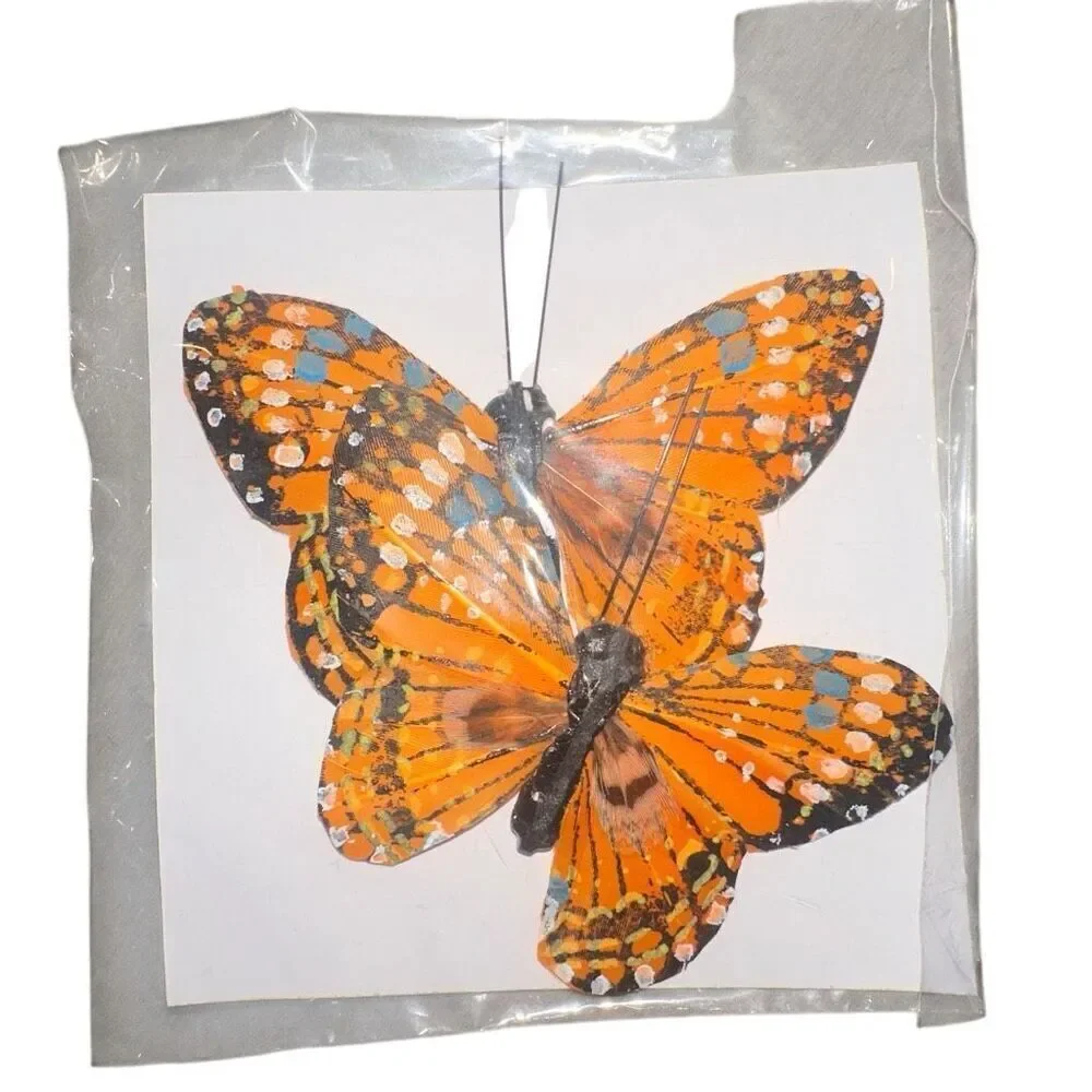 *NEW* Set of 8 decorative butterflies with clips